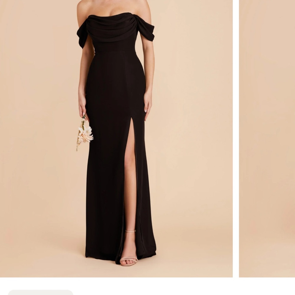 Birdy Grey Strapless Chiffon Black Gown